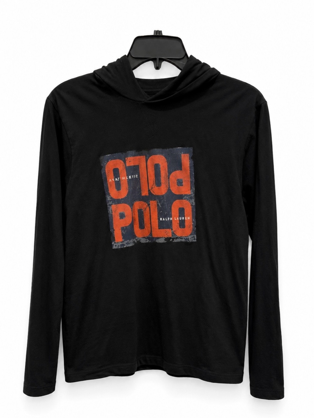 Black hoodie long sleeve shirt Polo Ralph Lauren size 10/12 for boys